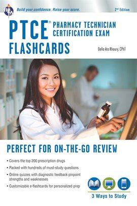 Cover image for PTCE - Pharmacy Technician Certification Exam Flashcard Book + Online