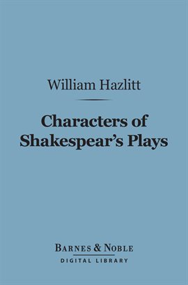 Cover image for Characters of Shakespear's Plays