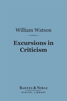 Cover image for Excursions in Criticism