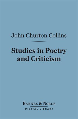 Cover image for Studies in Poetry and Criticism