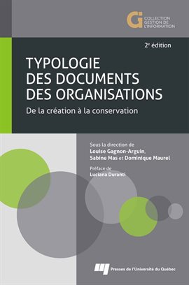 Cover image for Typologie des documents des organisations