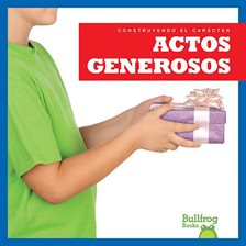 Cover image for Actos generosos