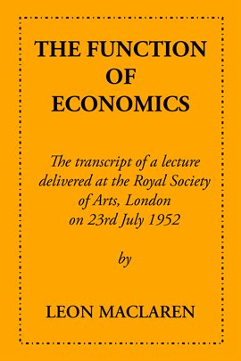 Imagen de portada para The Function of Economics