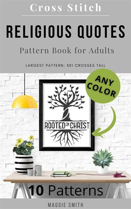 Imagen de portada para Religious Quotes Cross Stitch Pattern Book for Adults