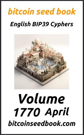 Cover image for Bitcoin Seed Book English BIP39 Cyphers Volume 1770-April