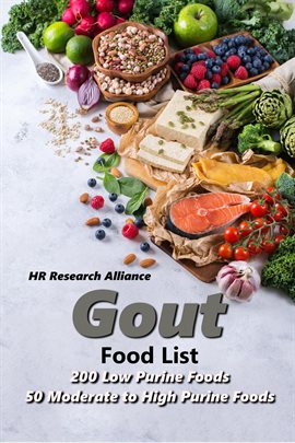 Cover image for Gout Food List - 200 Low Purine Foods - 50 Moderate to High Purine Foods