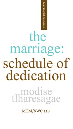 Imagen de portada para The Marriage: Schedule of Dedication