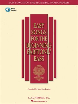Imagen de portada para Easy Songs for the Beginning Baritone/Bass (Songbook)