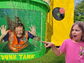 Cover image for Dunk Tank Fun for Kids | Handyman Hal Uses Tools to Setup Dunk Tank