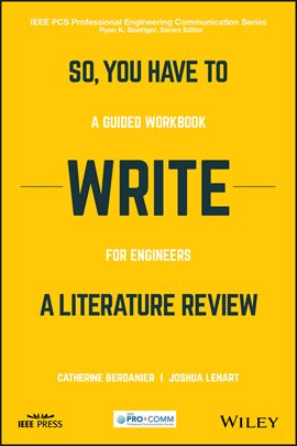 Cover image for So, You Have to Write a Literature Review