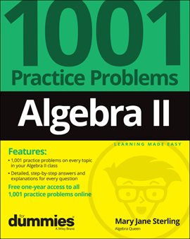 Cover image for Algebra II: 1001 Practice Problems for Dummies