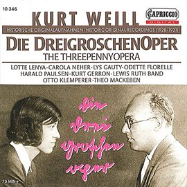 Cover image for Weill: Die Dreigroschenoper (recorded 1928-1931)