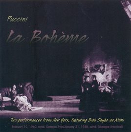 Cover image for Puccini, G.: Boheme (la) [opera] (1940, 1948)