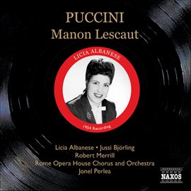 Cover image for Puccini: Manon Lescaut (albanese, Bjorling, Perlea) (1954)