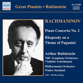 Cover image for Rachmaninov: Piano Concerto No. 2 / Rhapsody On A Theme Of Paganini (rubinstein) (1946-1950)