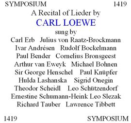 Cover image for Loewe: A Lieder Recital