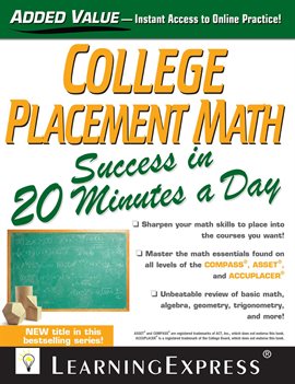Cover image for College Placement Math Success in 20 Minutes a Day