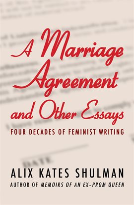 Cover image for A Marriage Agreement and Other Essays