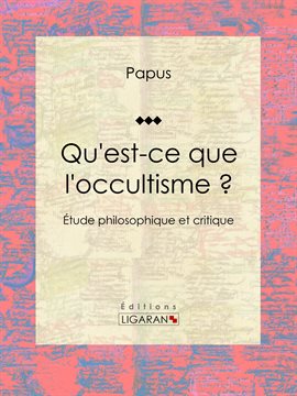 Cover image for Qu'est-ce que l'occultisme ?