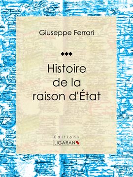 Cover image for Histoire de la raison d'État