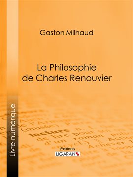 Cover image for La Philosophie de Charles Renouvier
