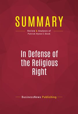 Cover image for Summary: In Defense of the Religious Right