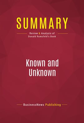 Cover image for Summary: Known and Unknown