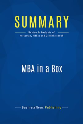 Cover image for Summary: MBA in a Box