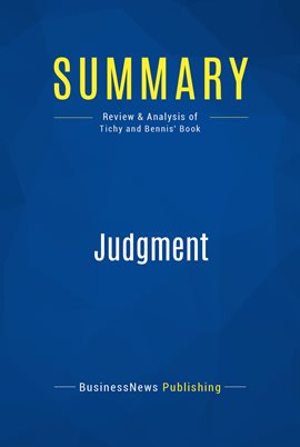 Cover image for Summary: Judgment