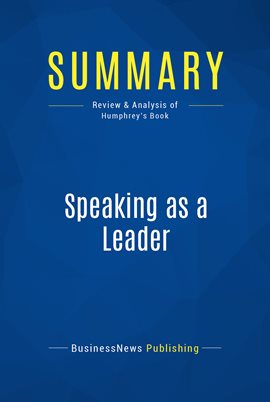 Image de couverture de Summary: Speaking as a Leader