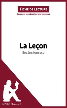 Cover image for La Leçon de Eugène Ionesco (Fiche de lecture)