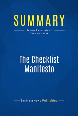 Cover image for Summary: The Checklist Manifesto