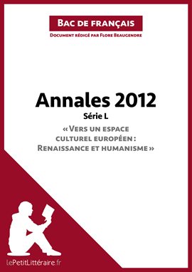 Cover image for Bac de français 2012 - Annales Série L (Corrigé)