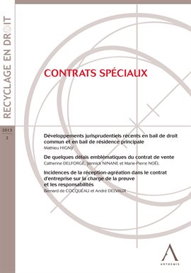 Cover image for Contrats spéciaux