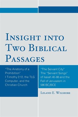Imagen de portada para Insight Into Two Biblical Passages