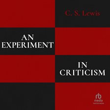 Cover image for An Experiment in Criticism