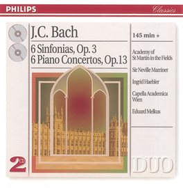 Cover image for Bach, J.C.: 6 Sinfonias Op.3/6; Piano Concertos Op.13