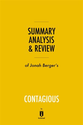 Cover image for Summary, Analysis & Review of Jonah Berger's Contagious