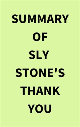 Cover image for Summary of Sly Stone's Thank You