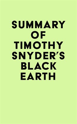 Cover image for Summary of Timothy Snyder's Black Earth
