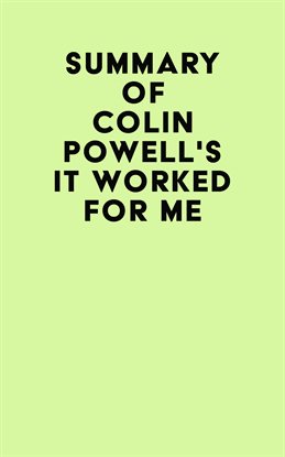 Cover image for Summary of Colin Powell's It Worked for Me